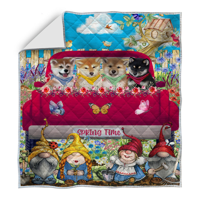 Shiba Inu Bedding Quilt, Bedspread Coverlet Quilted, Explore a Variety of Designs, Custom, Personalized, Pet Gift for Dog Lovers