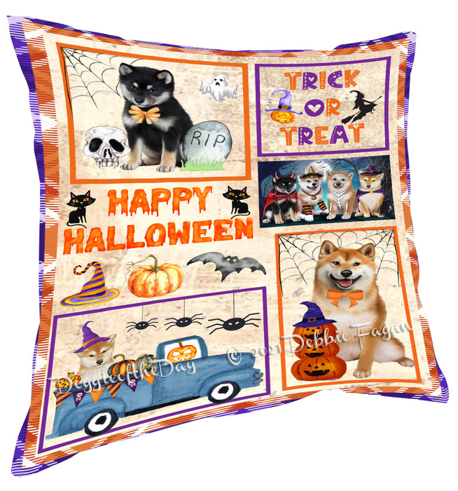 Happy Halloween Trick or Treat Shiba Inu Dogs Pillow with Top Quality High-Resolution Images - Ultra Soft Pet Pillows for Sleeping - Reversible & Comfort - Ideal Gift for Dog Lover - Cushion for Sofa Couch Bed - 100% Polyester, PILA88369