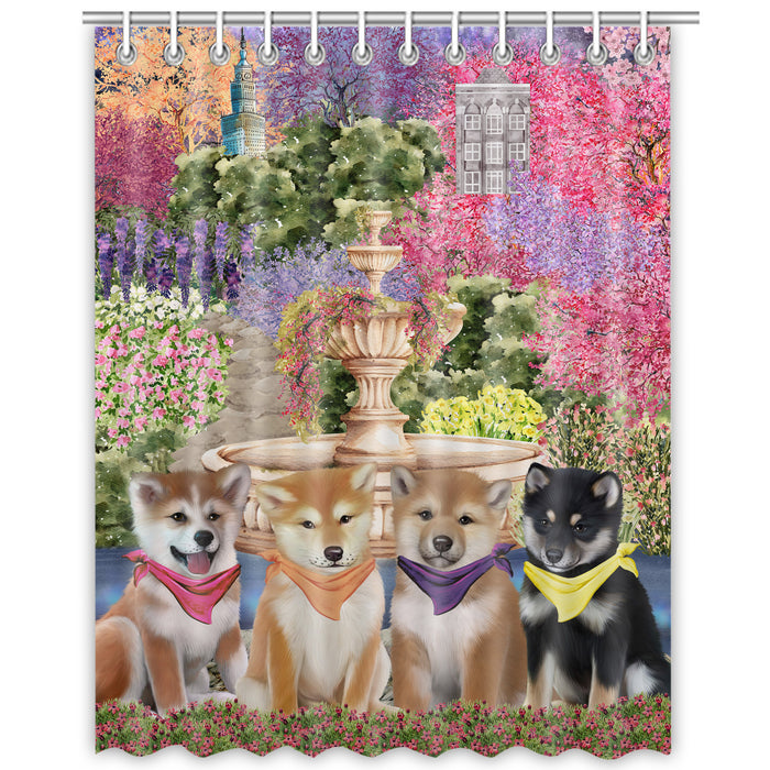 Shiba Inu Shower Curtain: Explore a Variety of Designs, Halloween Bathtub Curtains for Bathroom with Hooks, Personalized, Custom, Gift for Pet and Dog Lovers
