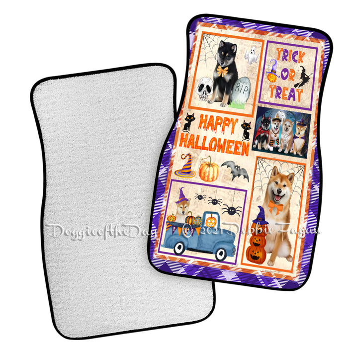 Happy Halloween Trick or Treat Shiba Inu Dogs Polyester Anti-Slip Vehicle Carpet Car Floor Mats CFM48988