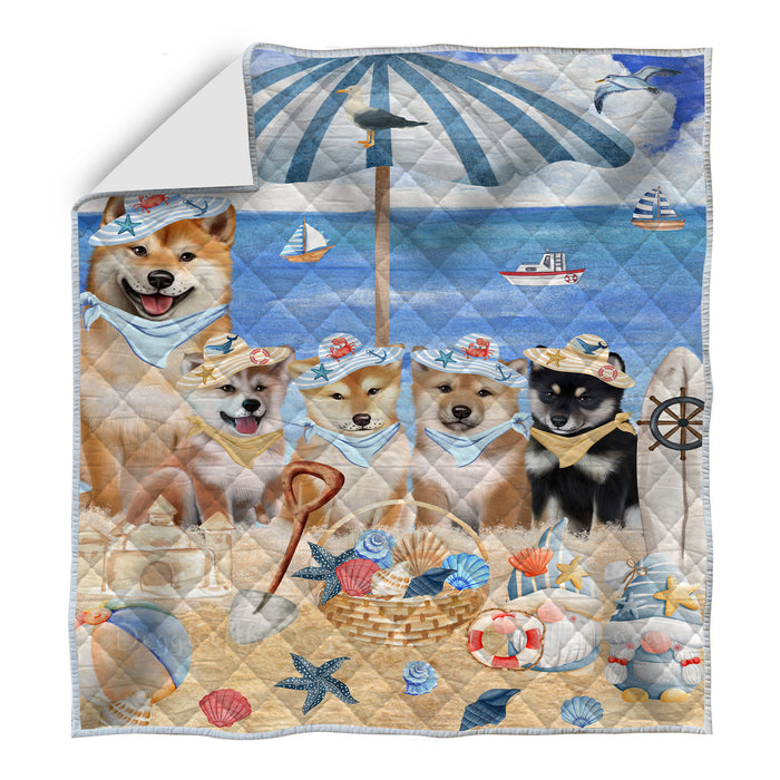 Shiba Inu Bed Quilt, Explore a Variety of Designs, Personalized, Custom, Bedding Coverlet Quilted, Pet and Dog Lovers Gift
