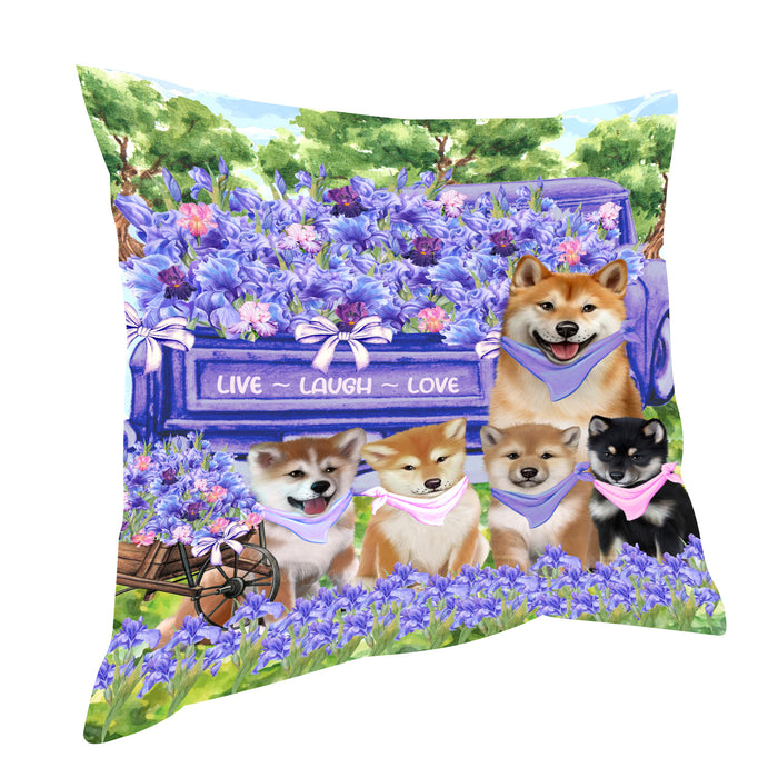 Shiba Inu Throw Pillow, Explore a Variety of Custom Designs, Personalized, Cushion for Sofa Couch Bed Pillows, Pet Gift for Dog Lovers