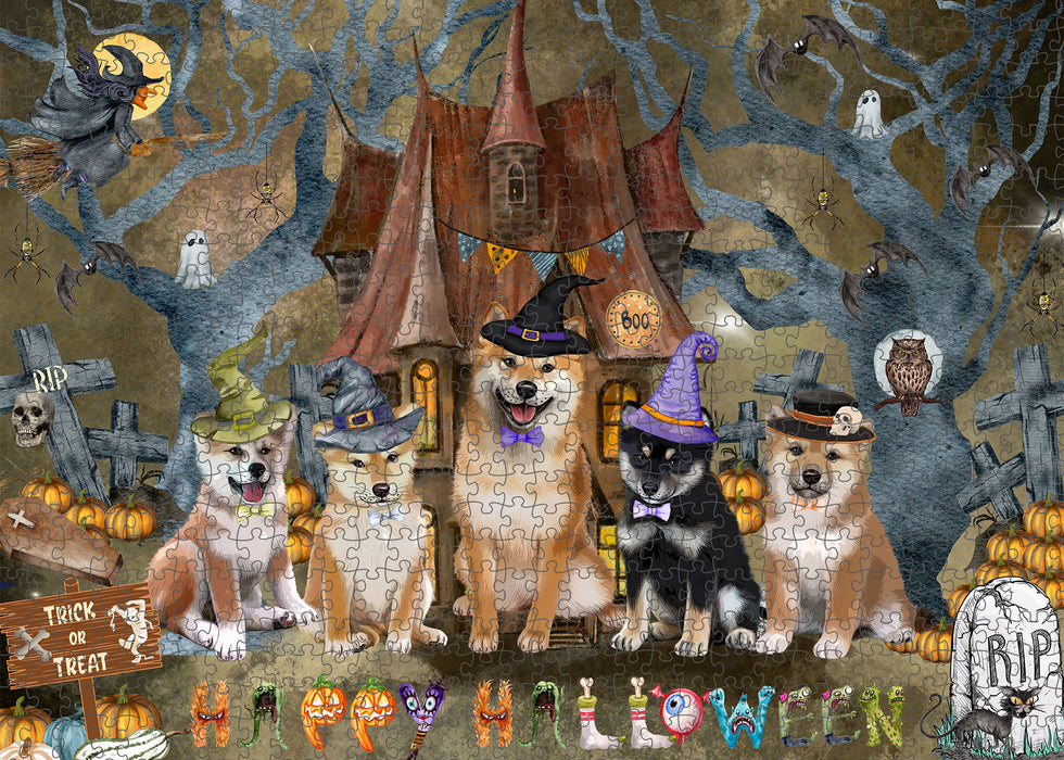 Shiba Inu Jigsaw Puzzle: Explore a Variety of Designs, Interlocking Halloween Puzzles for Adult, Custom, Personalized, Pet Gift for Dog Lovers