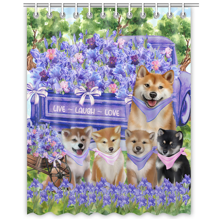 Shiba Inu Shower Curtain, Custom Bathtub Curtains with Hooks for Bathroom, Explore a Variety of Designs, Personalized, Gift for Pet and Dog Lovers