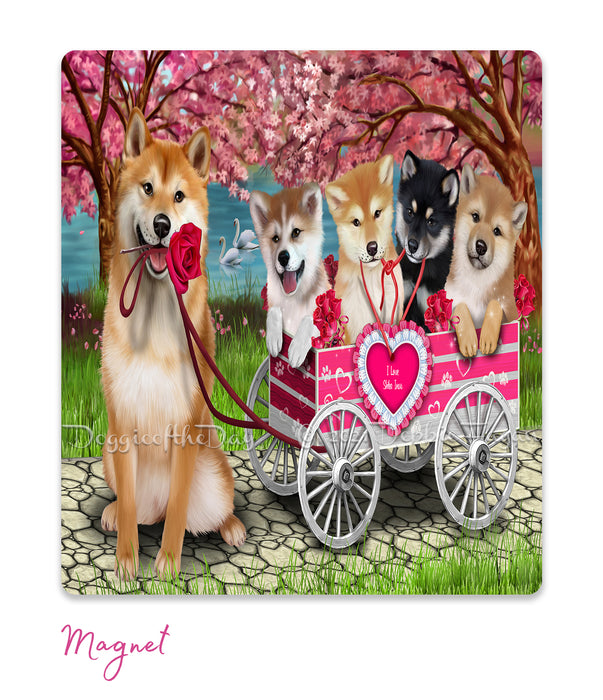 Mother's Day Gift Basket Shiba Inu Dogs Blanket, Pillow, Coasters, Magnet, Coffee Mug and Ornament