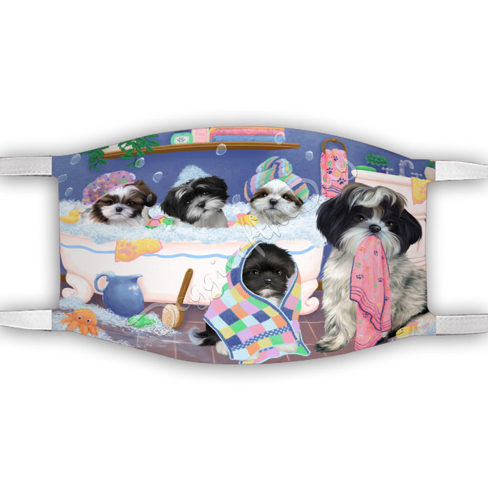 Rub A Dub Dogs In A Tub  Shih Tzu Dogs Face Mask FM49541
