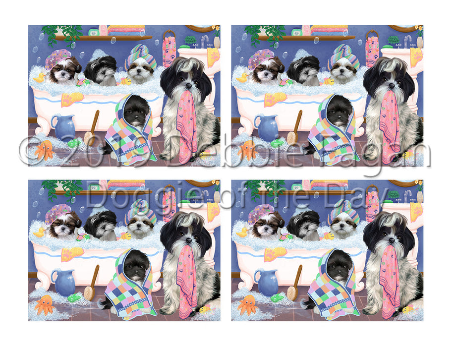 Rub A Dub Dogs In A Tub Shih Tzu Dogs Placemat