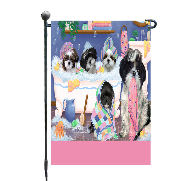 Personalized Rub A Dub Dogs In A Tub Shih Tzu Dogs Custom Garden Flag GFLG64910