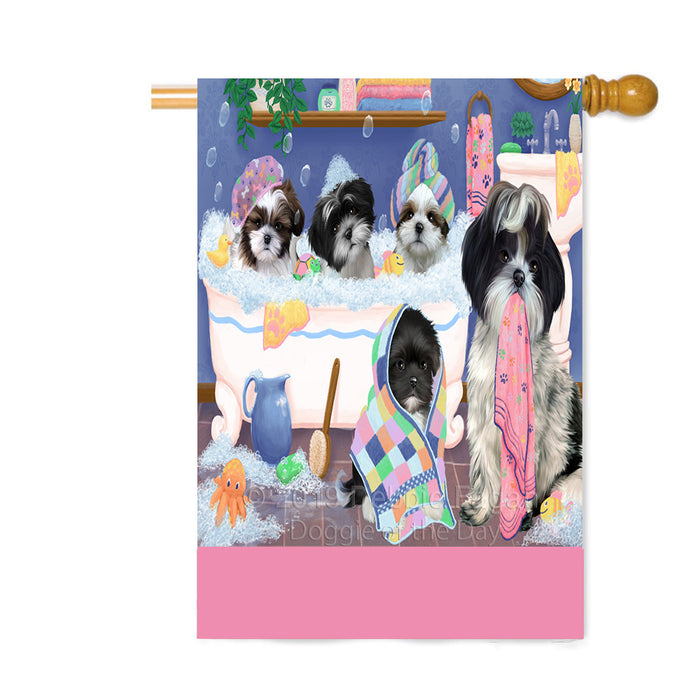 Personalized Rub A Dub Dogs In A Tub Shih Tzu Dogs Custom House Flag FLG64375