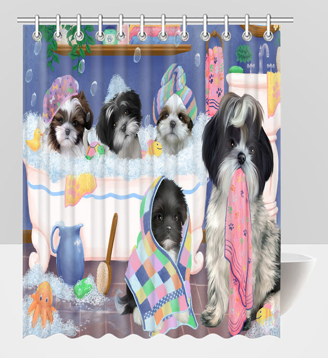 Rub A Dub Dogs In A Tub Shih Tzu Dogs Shower Curtain