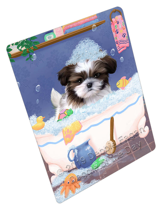 Rub A Dub Dog In A Tub Shih Tzu Dog Cutting Board - For Kitchen - Scratch & Stain Resistant - Designed To Stay In Place - Easy To Clean By Hand - Perfect for Chopping Meats, Vegetables, CA81866