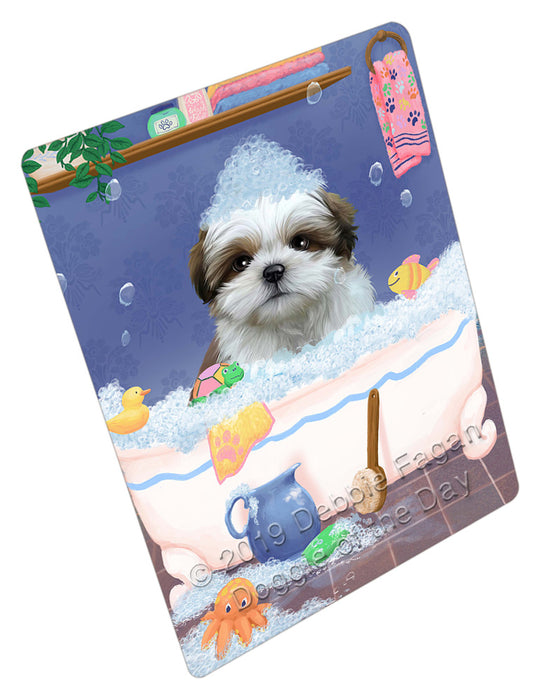 Rub A Dub Dog In A Tub Shih Tzu Dog Cutting Board - For Kitchen - Scratch & Stain Resistant - Designed To Stay In Place - Easy To Clean By Hand - Perfect for Chopping Meats, Vegetables, CA81862