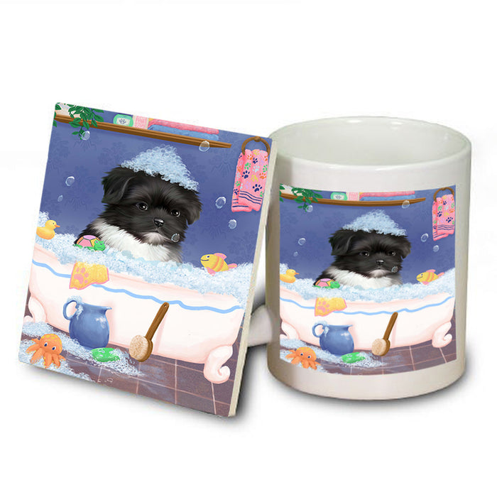 Rub A Dub Dog In A Tub Shih Tzu Dog Mug and Coaster Set MUC57441