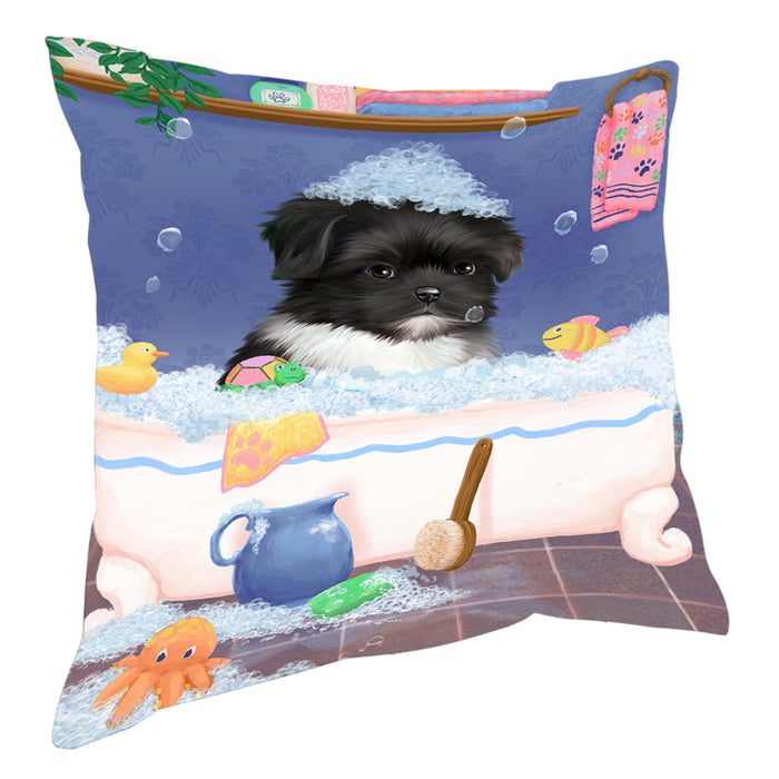 Rub A Dub Dog In A Tub Shih Tzu Dog Pillow with Top Quality High-Resolution Images - Ultra Soft Pet Pillows for Sleeping - Reversible & Comfort - Ideal Gift for Dog Lover - Cushion for Sofa Couch Bed - 100% Polyester, PILA90802