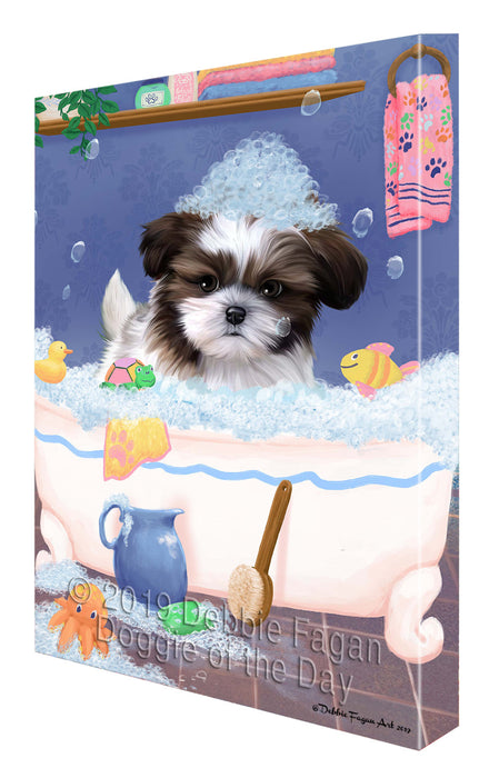 Rub A Dub Dog In A Tub Shih Tzu Dog Canvas Print Wall Art Décor CVS143558