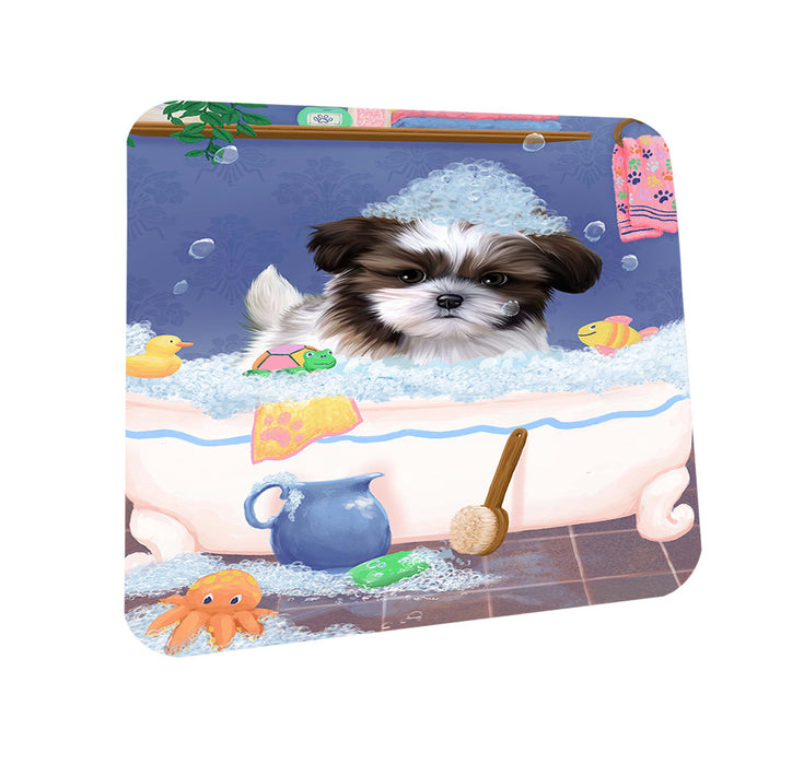 Rub A Dub Dog In A Tub Shih Tzu Dog Coasters Set of 4 CST57408