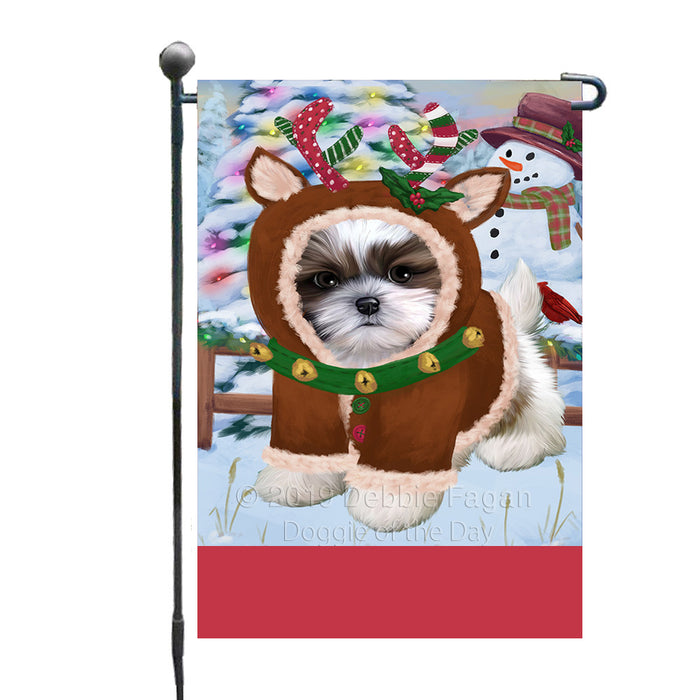 Personalized Gingerbread Candyfest Shih Tzu Dog Custom Garden Flag GFLG64179