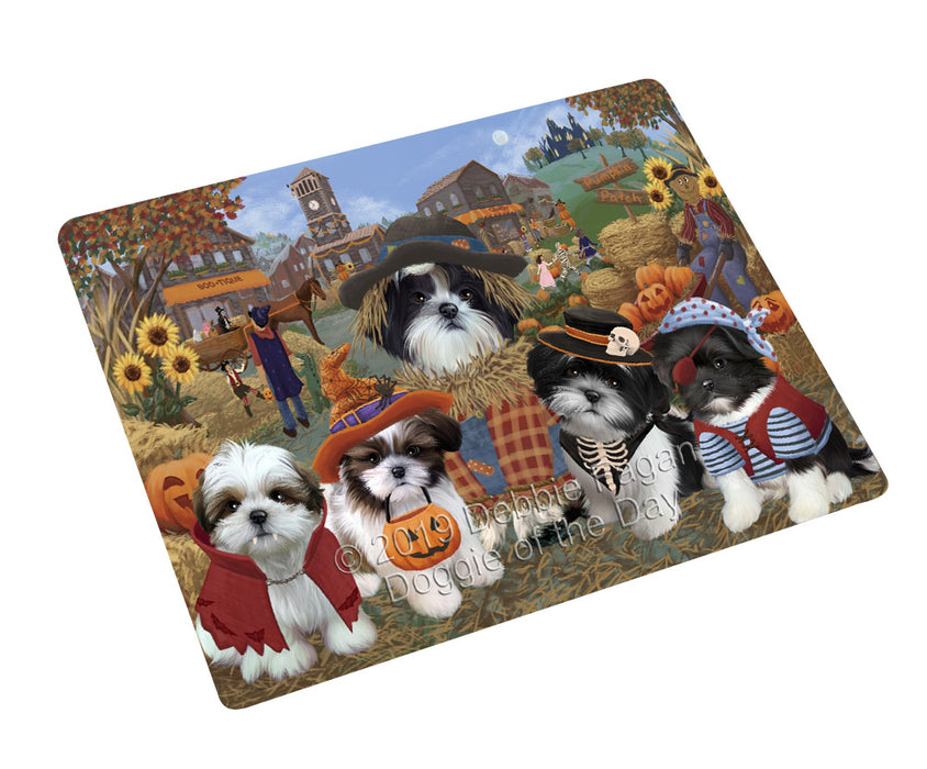 Halloween 'Round Town Shih Tzu Dogs Cutting Board - For Kitchen - Scratch & Stain Resistant - Designed To Stay In Place - Easy To Clean By Hand - Perfect for Chopping Meats, Vegetables