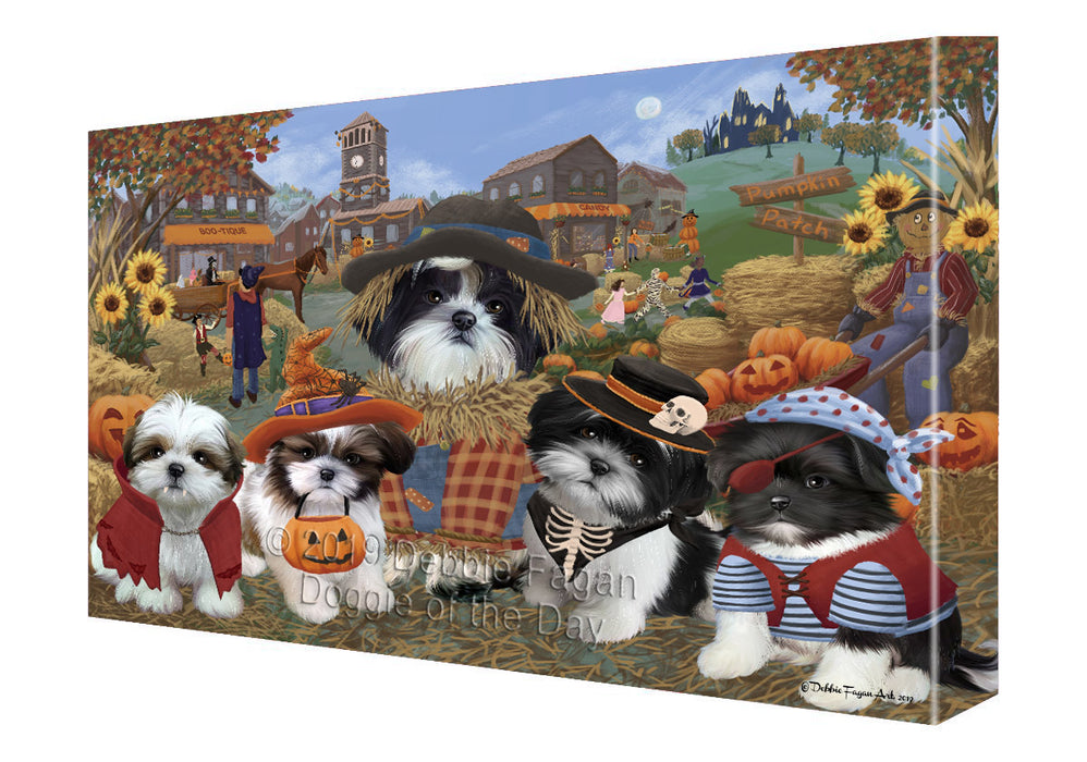 Halloween 'Round Town Shih Tzu Dogs Canvas Print Wall Art Décor CVS143999