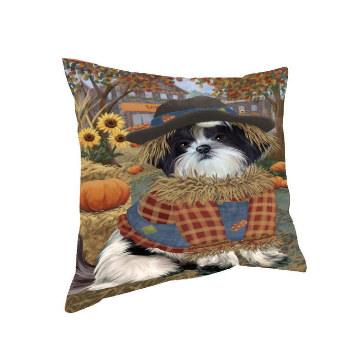 Fall Pumpkin Scarecrow Shiba Inu Dogs Pillow PIL85408 (18x18)