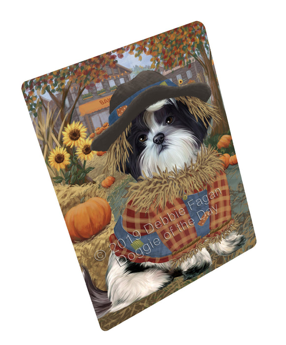 Fall Pumpkin Scarecrow Shih Tzu Dogs Cutting Board - For Kitchen - Scratch & Stain Resistant - Designed To Stay In Place - Easy To Clean By Hand - Perfect for Chopping Meats, Vegetables