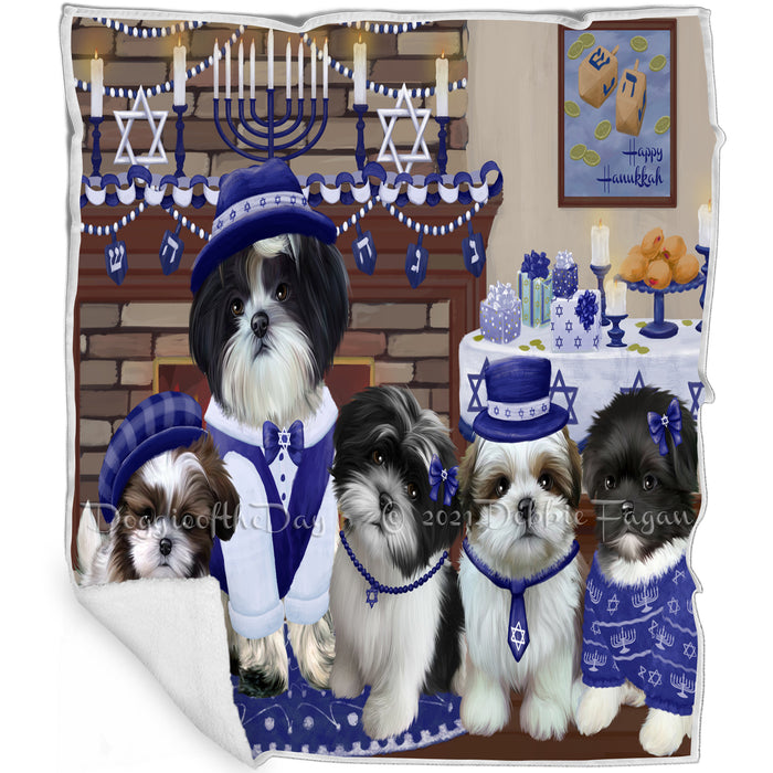 Happy Hanukkah Shih Tzu Dogs Blanket BLNKT144047