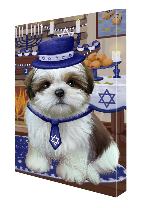 Happy Hanukkah Shih Tzu Dog Canvas Print Wall Art Décor CVS144818