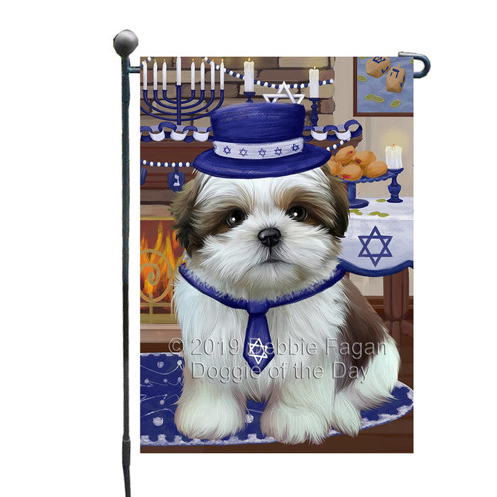 Happy Hanukkah Shih Tzu Dog Garden Flag GFLG65839