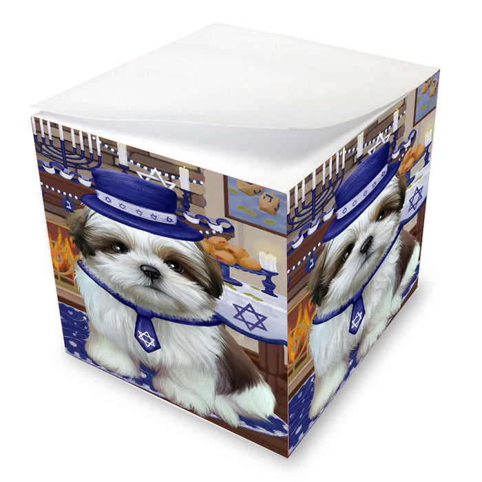 Happy Hanukkah Family Shih Tzu Dogs Note Cube NOC-DOTD-A57653