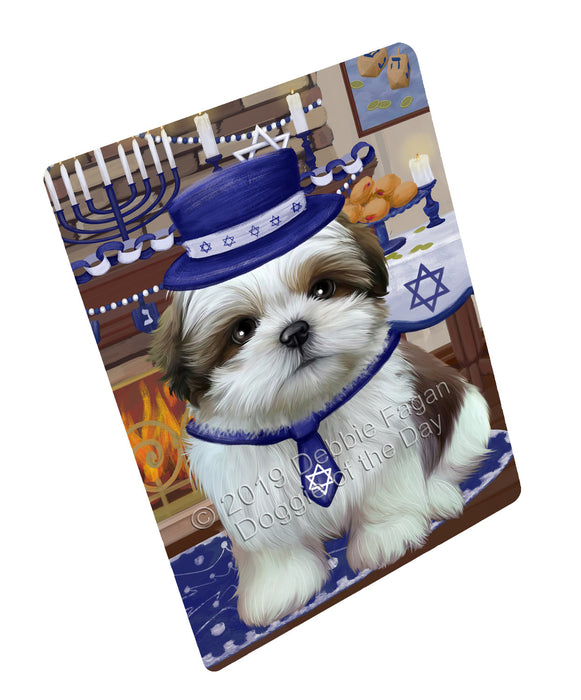 Happy Hanukkah Shih Tzu Dog Cutting Board - For Kitchen - Scratch & Stain Resistant - Designed To Stay In Place - Easy To Clean By Hand - Perfect for Chopping Meats, Vegetables