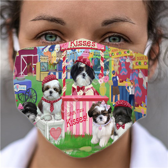 Carnival Kissing Booth Shih Tzu Dogs Face Mask FM48082
