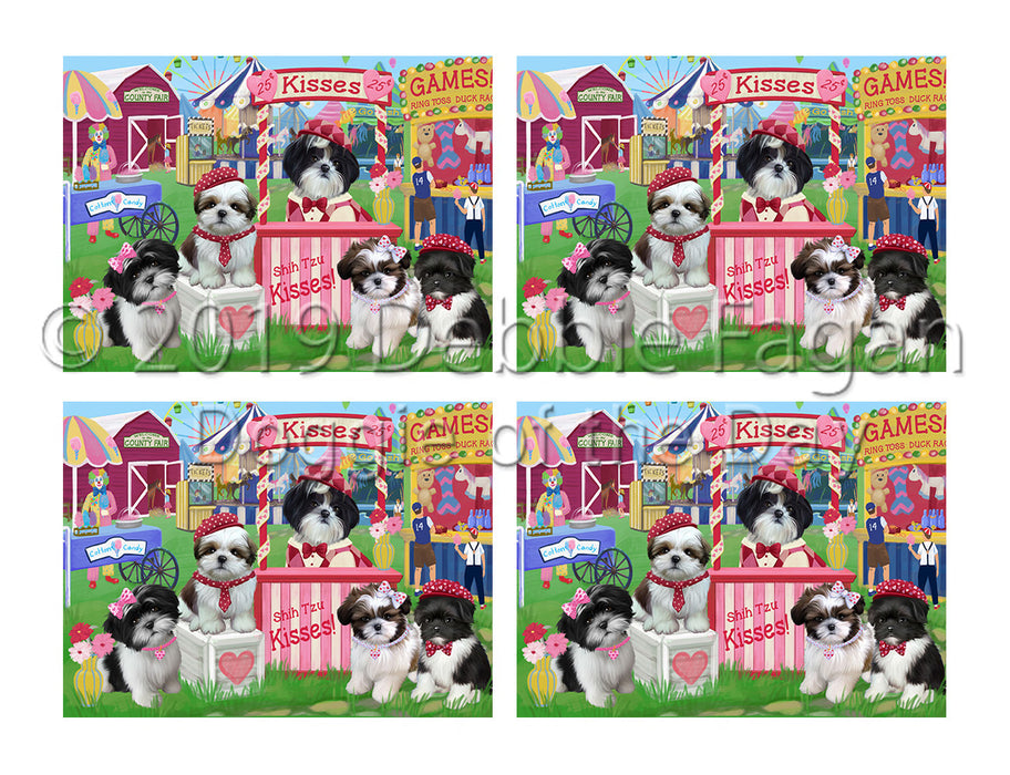 Carnival Kissing Booth Shih Tzu Dogs Placemat