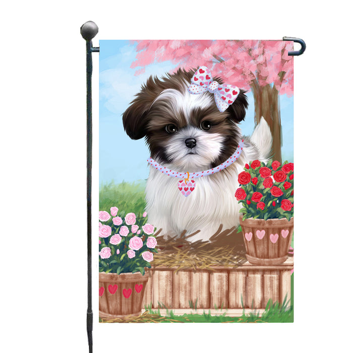 Personalized Rosie 25 Cent Kisses Shih Tzu Dog Custom Garden Flag GFLG64797