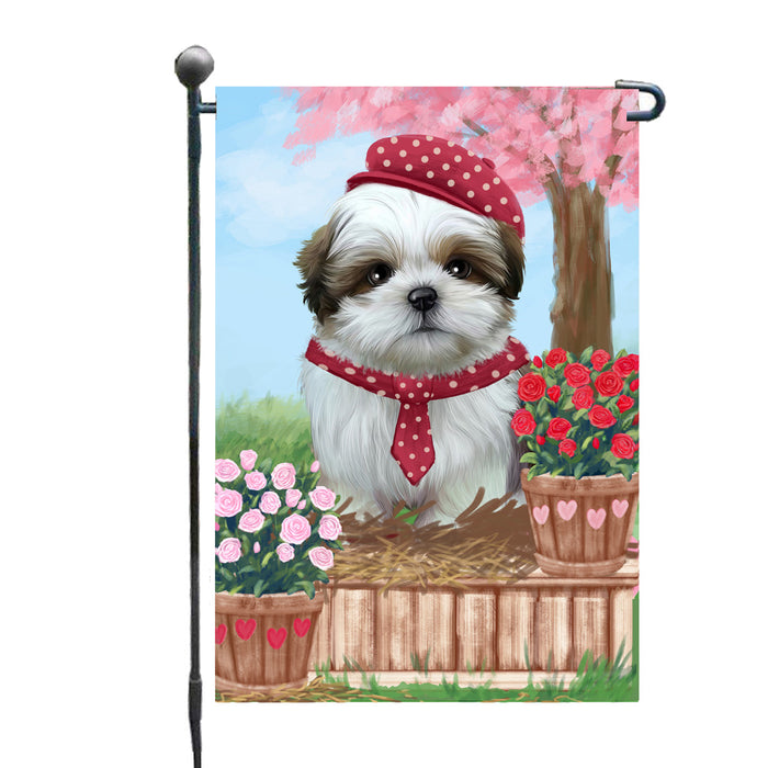 Personalized Rosie 25 Cent Kisses Shih Tzu Dog Custom Garden Flag GFLG64798