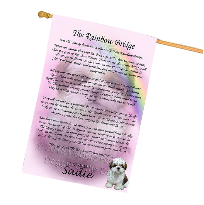 Rainbow Bridge Shih Tzu Dog House Flag FLG56409