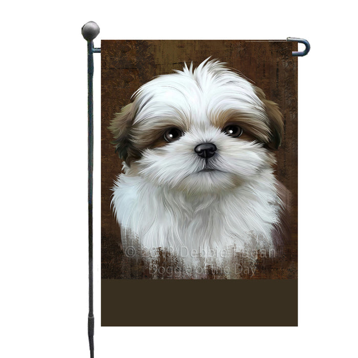 Personalized Rustic Shih Tzu Dog Custom Garden Flag GFLG63632