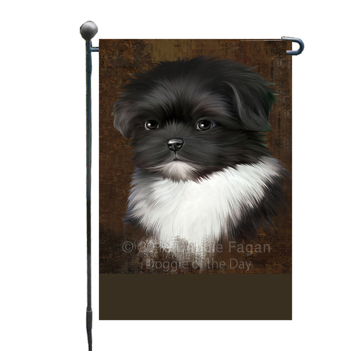 Personalized Rustic Shih Tzu Dog Custom Garden Flag GFLG63633