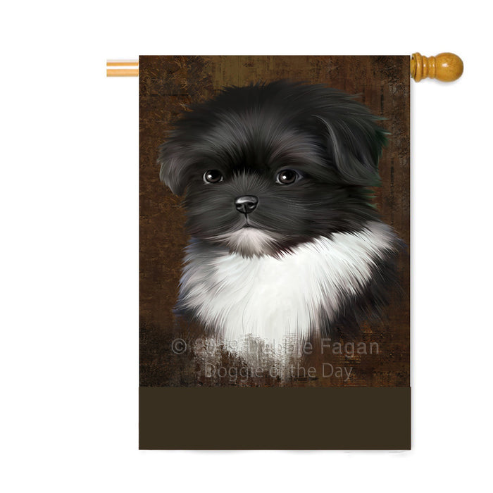 Personalized Rustic Shih Tzu Dog Custom House Flag FLG64710