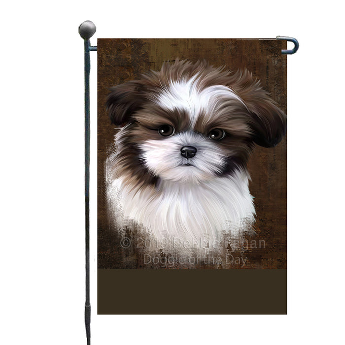 Personalized Rustic Shih Tzu Dog Custom Garden Flag GFLG63634