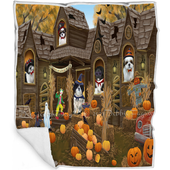 Haunted House Halloween Trick or Treat Shih Tzus Dog Blanket BLNKT93441