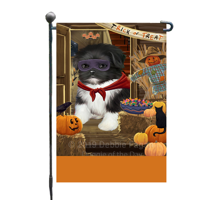 Personalized Enter at Own Risk Trick or Treat Halloween Shih Tzu Dog Custom Garden Flags GFLG-DOTD-A59728