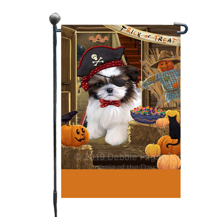 Personalized Enter at Own Risk Trick or Treat Halloween Shih Tzu Dog Custom Garden Flags GFLG-DOTD-A59729