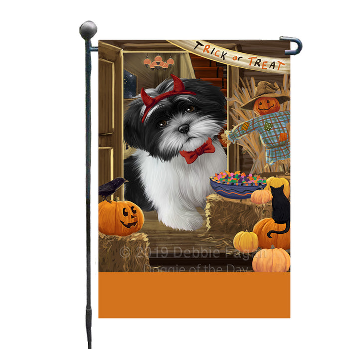 Personalized Enter at Own Risk Trick or Treat Halloween Shih Tzu Dog Custom Garden Flags GFLG-DOTD-A59730