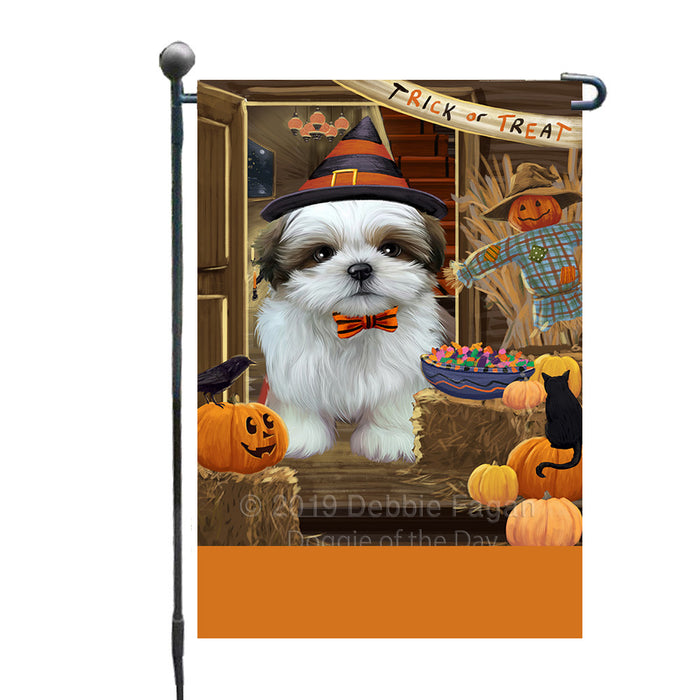 Personalized Enter at Own Risk Trick or Treat Halloween Shih Tzu Dog Custom Garden Flags GFLG-DOTD-A59731