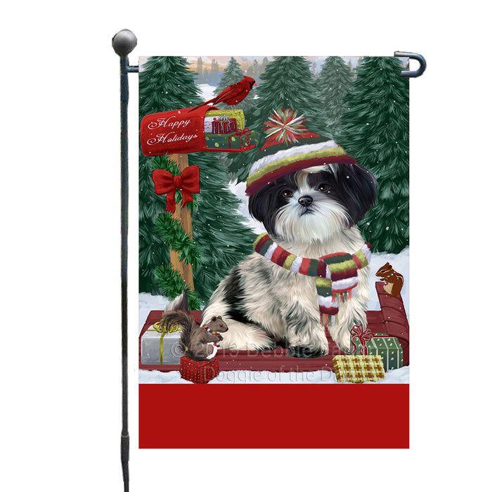 Personalized Merry Christmas Woodland Sled  Shih Tzu Dog Custom Garden Flags GFLG-DOTD-A61692