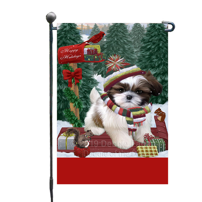 Personalized Merry Christmas Woodland Sled  Shih Tzu Dog Custom Garden Flags GFLG-DOTD-A61694