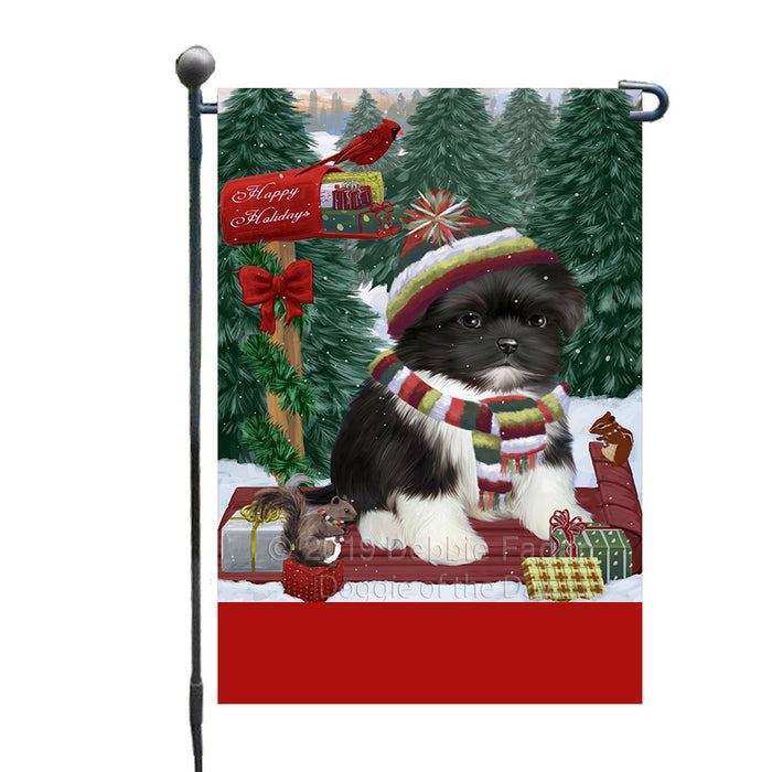 Personalized Merry Christmas Woodland Sled  Shih Tzu Dog Custom Garden Flags GFLG-DOTD-A61695