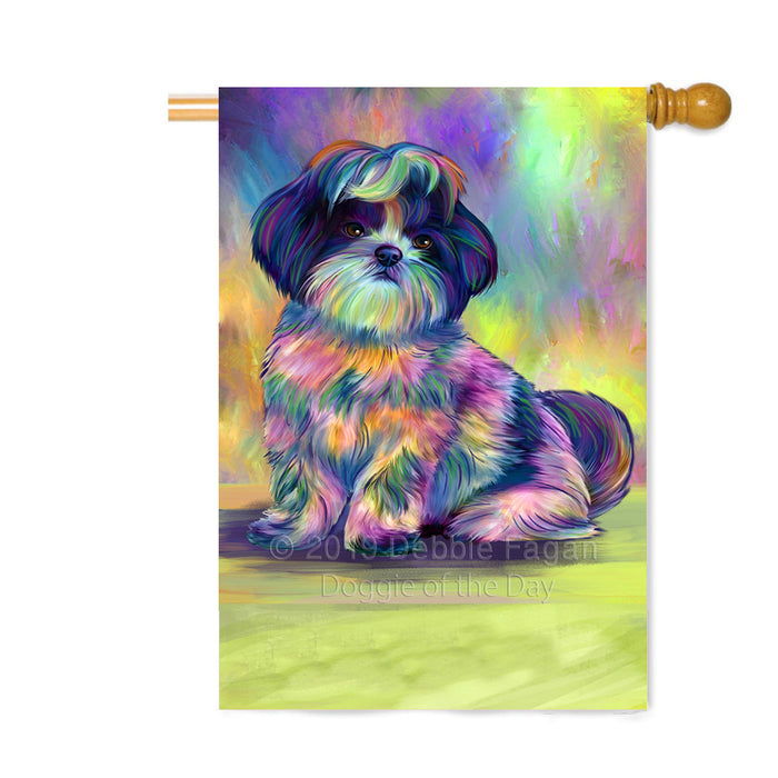 Personalized Paradise Wave Shih Tzu Dog Custom House Flag FLG-DOTD-A60133
