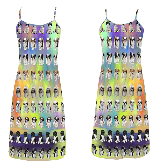 Paradise Wave Shih Tzu Dogs Alcestis Slip Dress