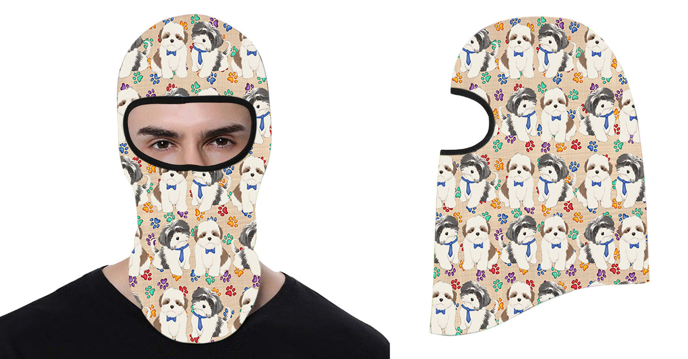 Rainbow Paw Print Shih Tzu Dogs All Over Print Balaclava Ski Mask SM48225